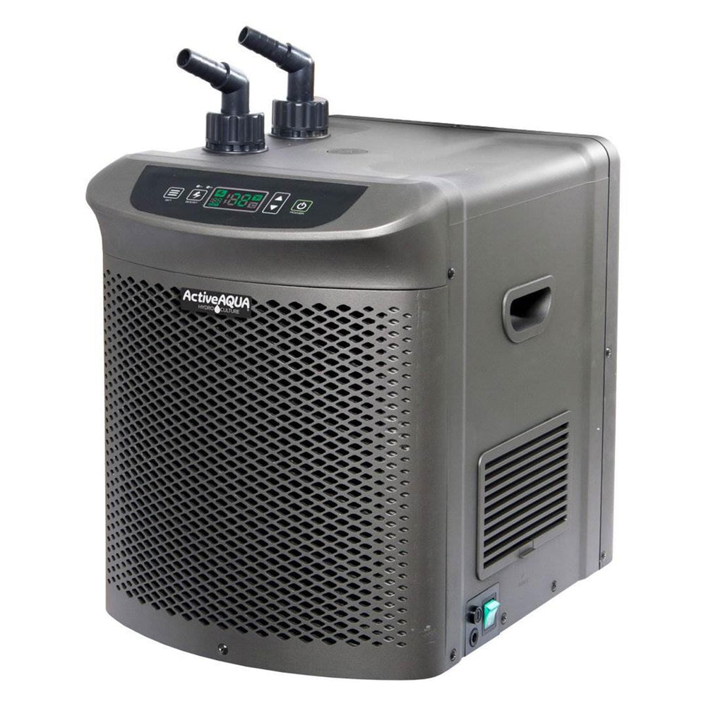 ActiveAqua chiller side profile showing sturdy housing and space-saving benefit