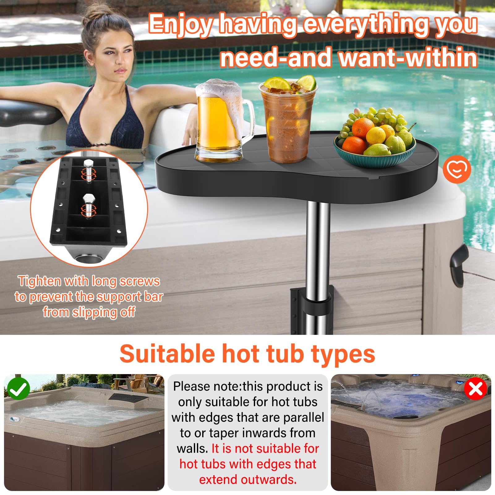 ACTREY tray rotating toward a bather for easy access benefit