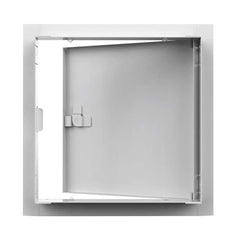 Acudor ED-2002 stainless steel latch and concealed hinge showing secure, low-profile mechanism