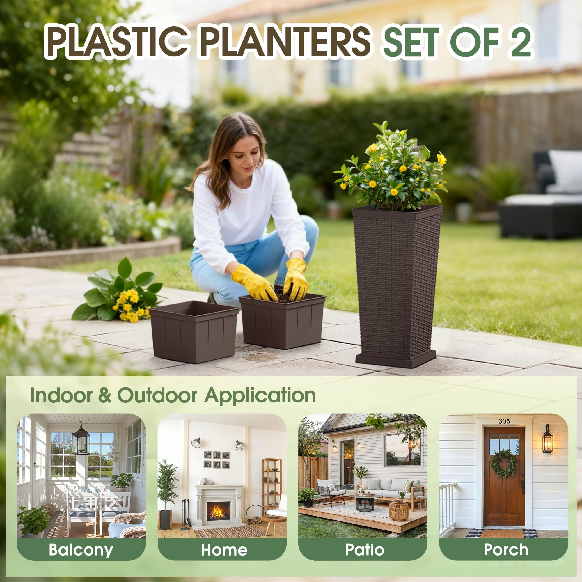 Acurax planters with greenery in living room, brings vertical greenery and style