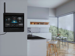 AcuRite outdoor sensor array mounted outside capturing temperature and wind