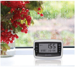 AcuRite close-up of tipping-bucket mechanism highlighting reliable rainfall counting