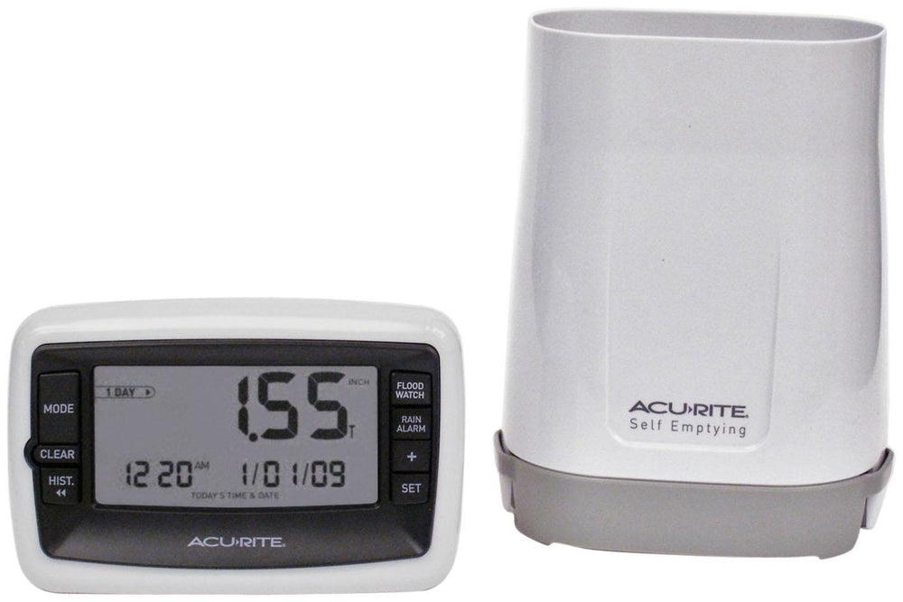 AcuRite front view showing indoor display and outdoor collector for easy monitoring