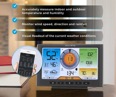AcuRite Iris anemometer and wind vane detail showing accurate wind readings
