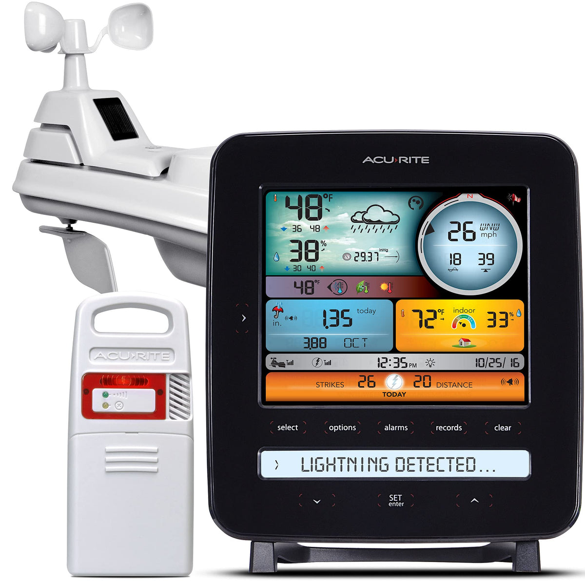 AcuRite color display front showing real-time weather and alerts for quick decisions