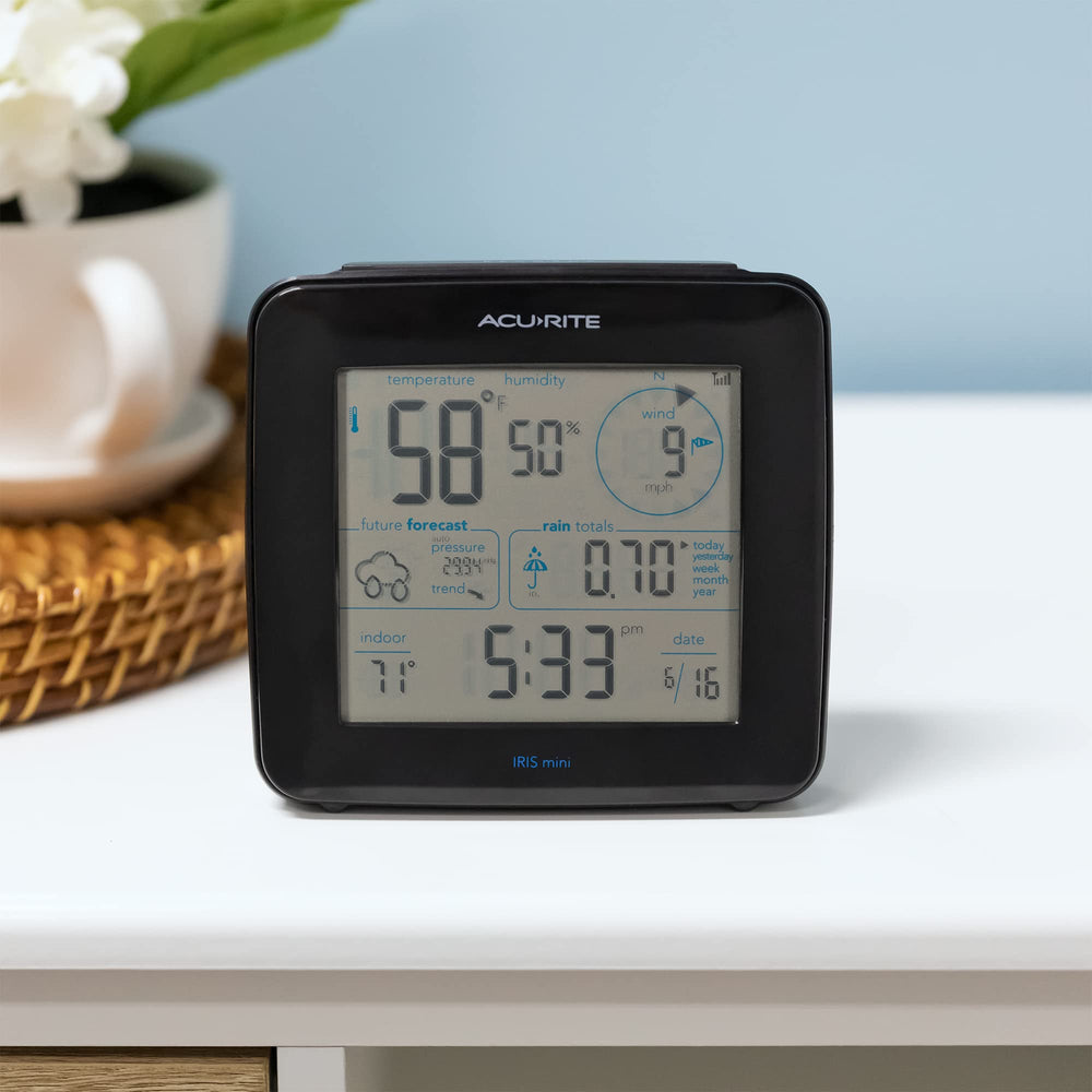 AcuRite Iris display in an RV setting showing portable weather tracking benefit for travelers
