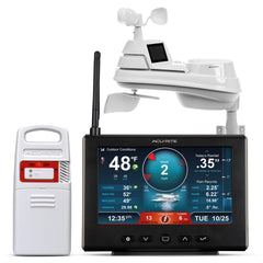 AcuRite Iris HD console front view showing bright, auto-dimming display for easy reading