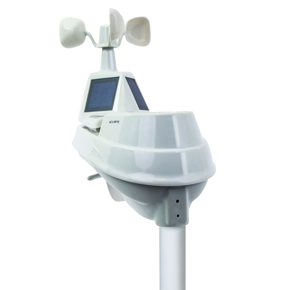 AcuRite Iris mounted in backyard showing hyperlocal weather monitoring benefits