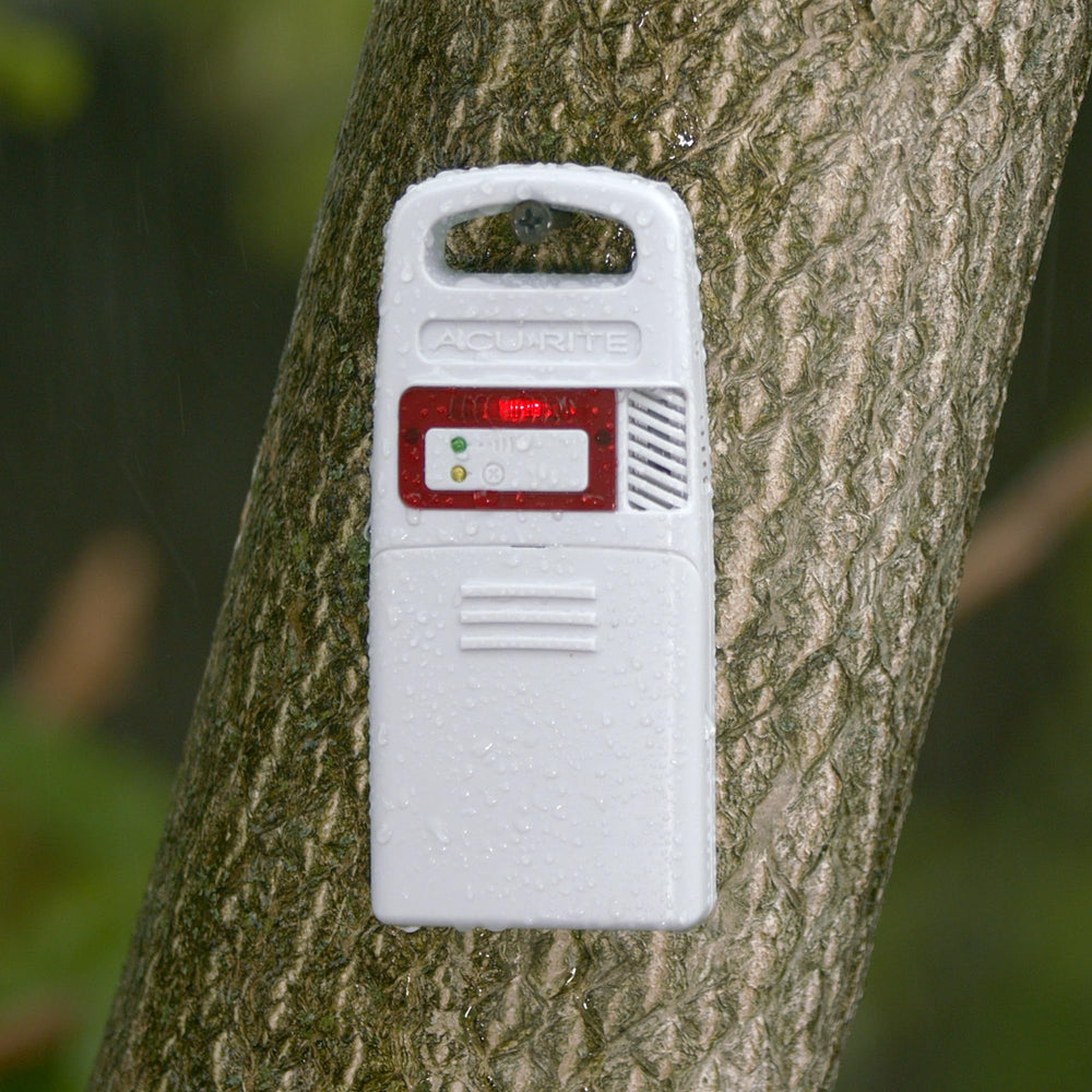 AcuRite Iris lightning sensor indicator alerting to nearby strikes for safety