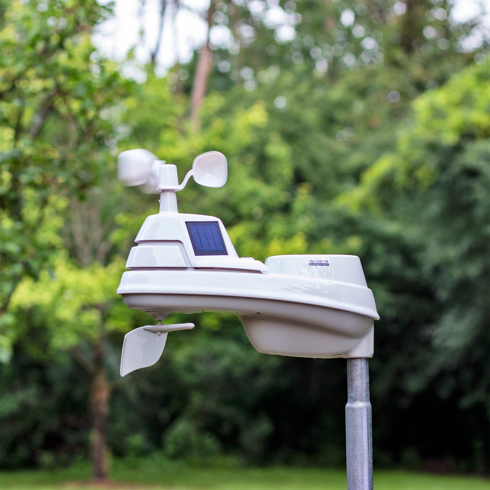 AcuRite Iris wind vane detail showing direction and speed measurement for planning