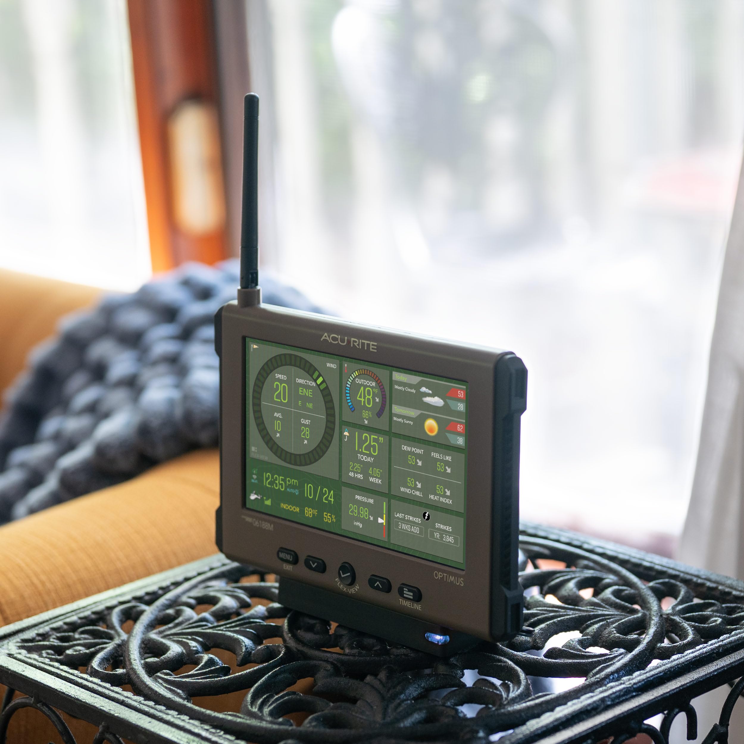 AcuRite Optimus outdoor sensor low-profile profile, durable design benefit