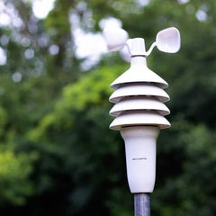 AcuRite outdoor wind sensor close-up showing durable construction and accuracy