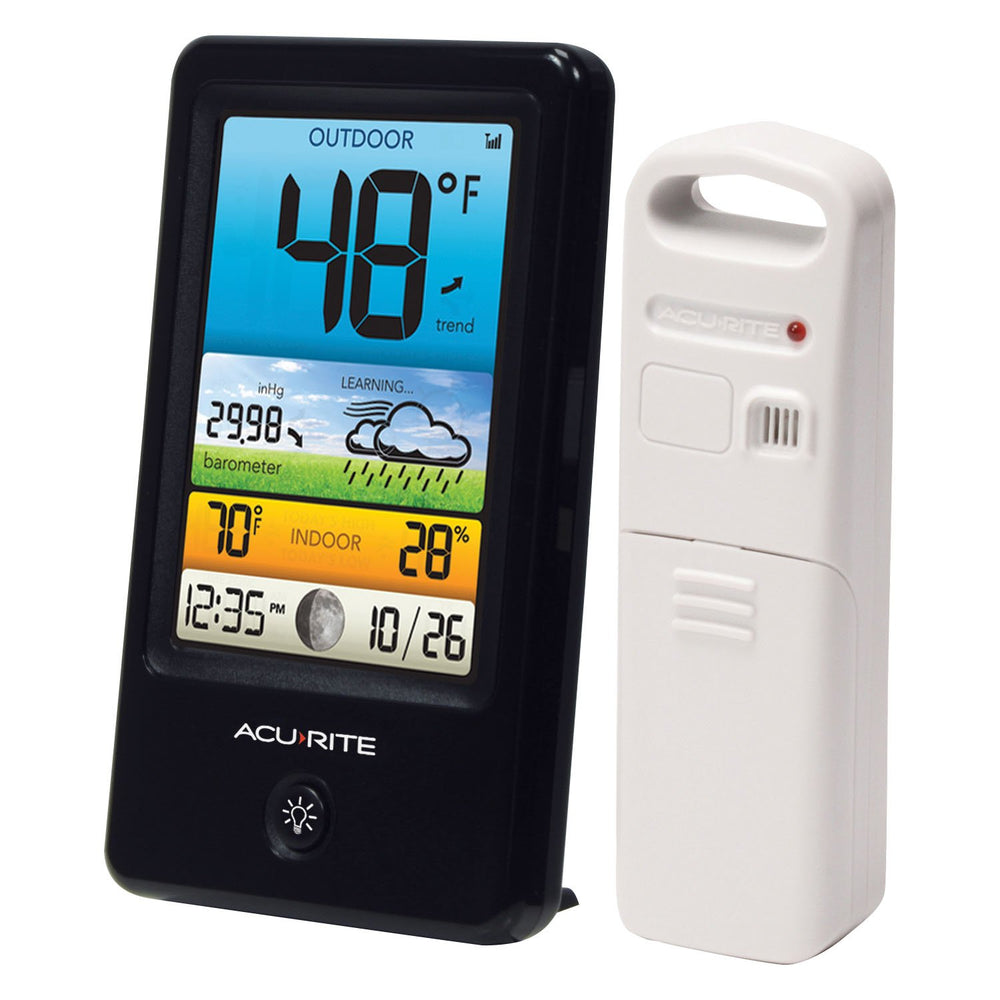 AcuRite outdoor sensor close-up weather-resistant casing for reliable outdoor readings