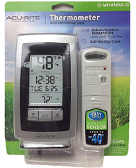 AcuRite wireless remote sensor close-up showing durable casing and quick outdoor temperature updates