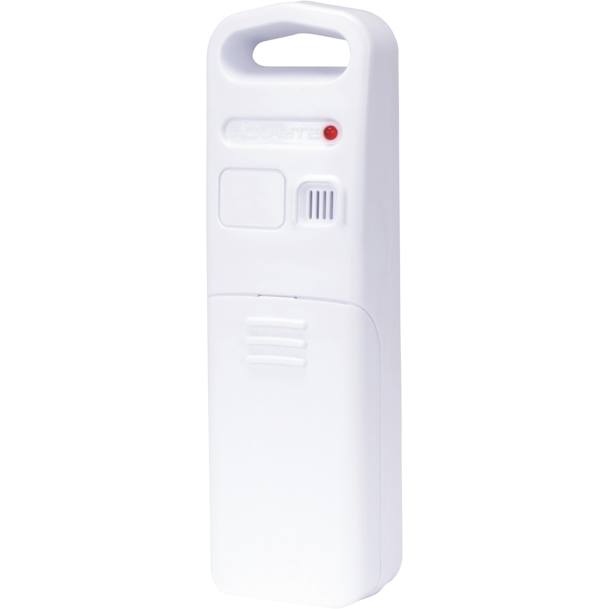 AcuRite side profile showing power port and controls for easy setup
