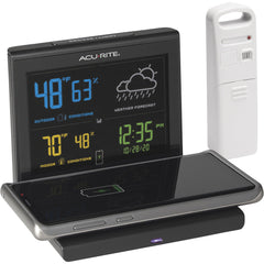 AcuRite wireless charging pad close-up demonstrating cable-free power