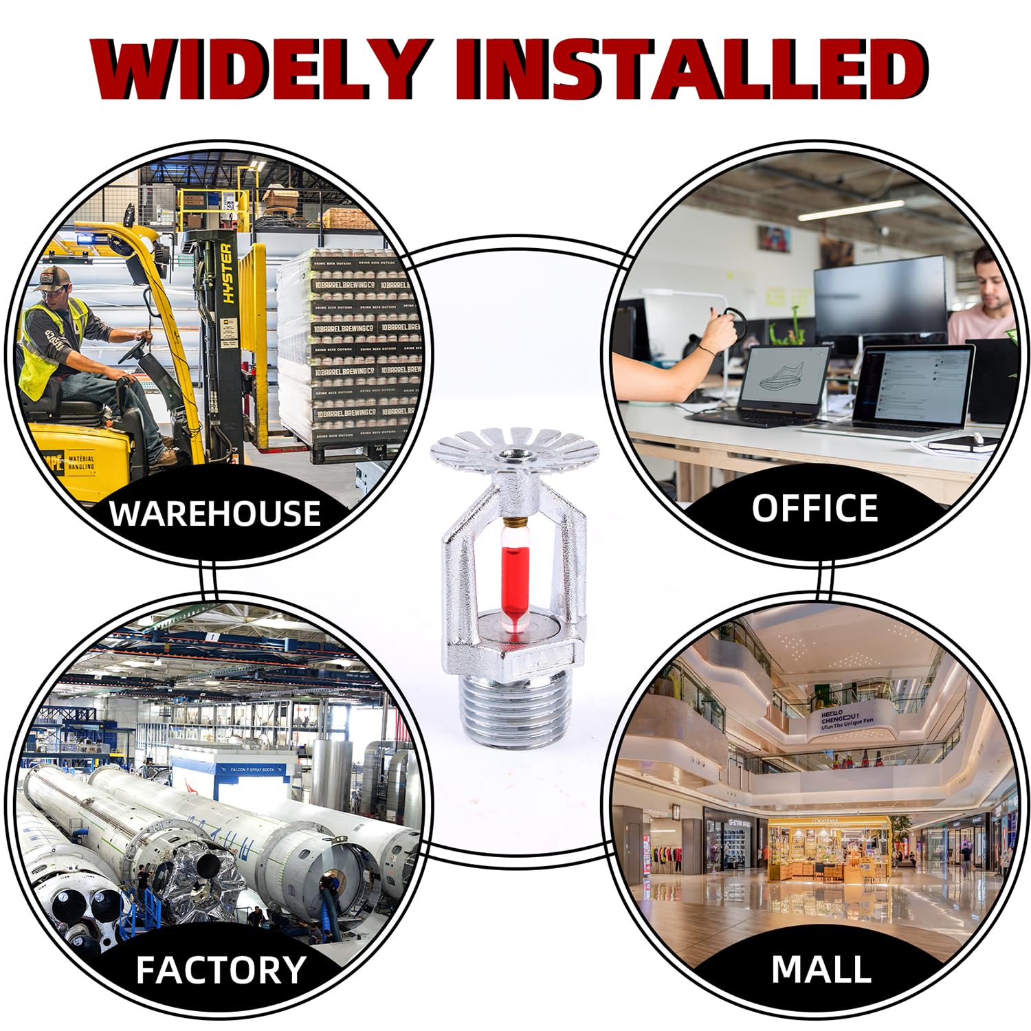 ACYOGIE installed in ceiling in office improving safety and unobtrusive appearance