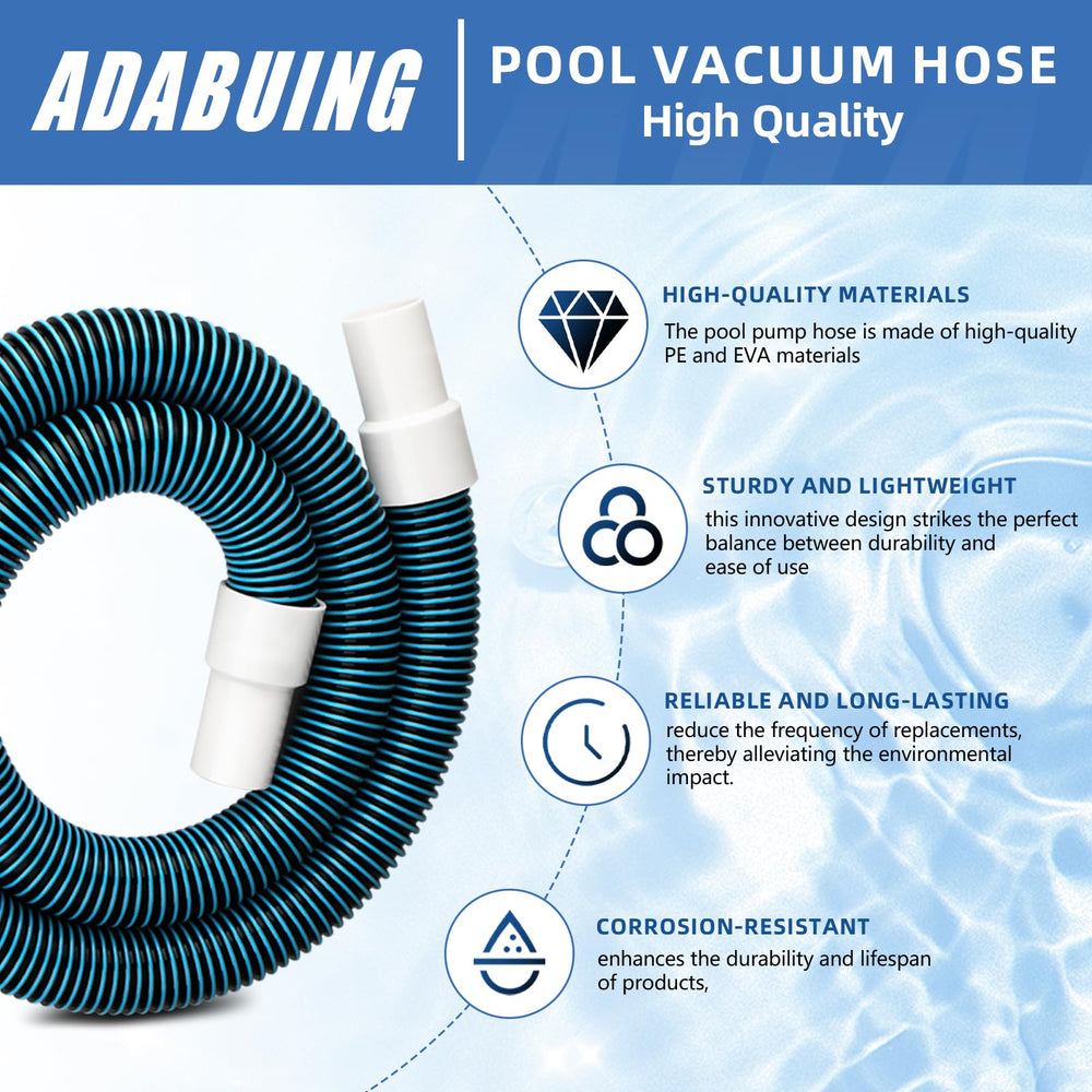 Adabuing hose connected to pool skimmer demonstrating quick installation benefit