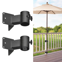 Adamoss front view mounted on wood rail showing compact, space-saving shade
