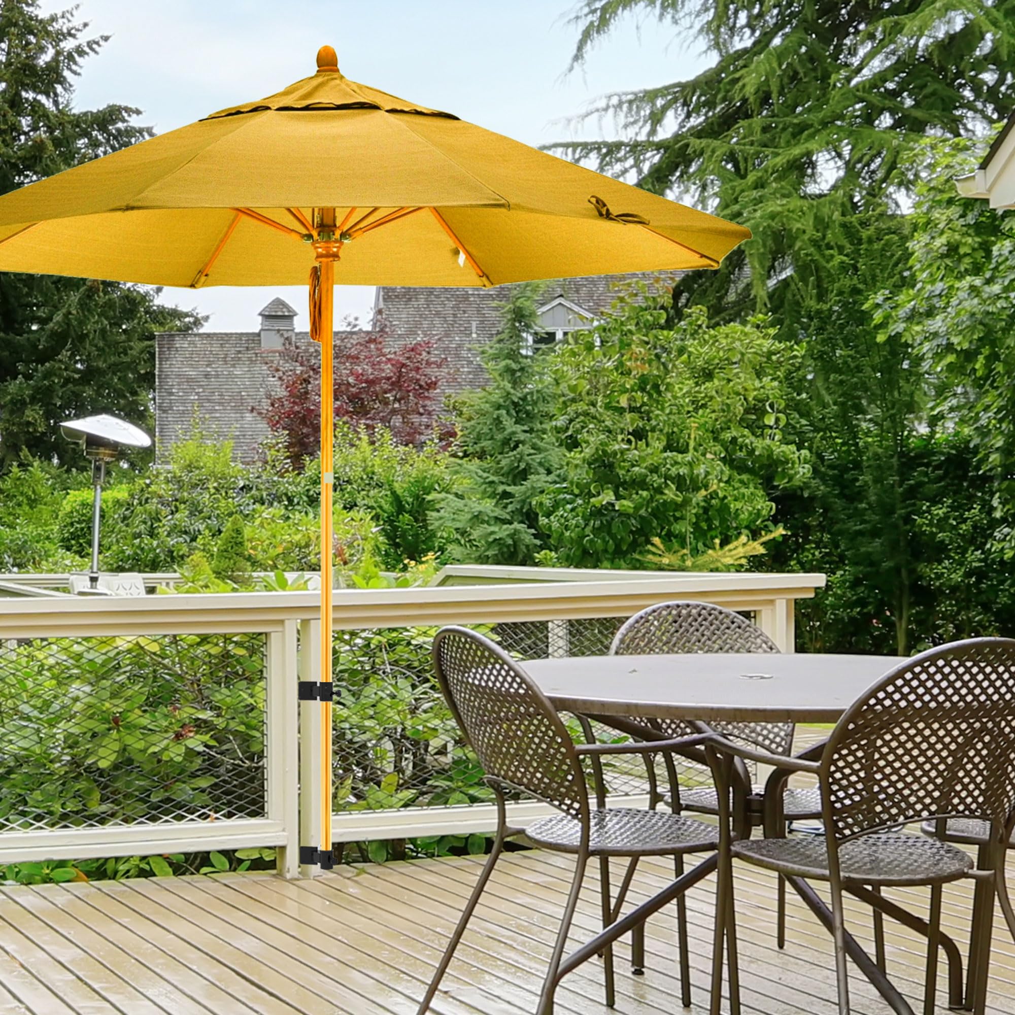 Adamoss on boat rail lifestyle shot offering portable shaded seating