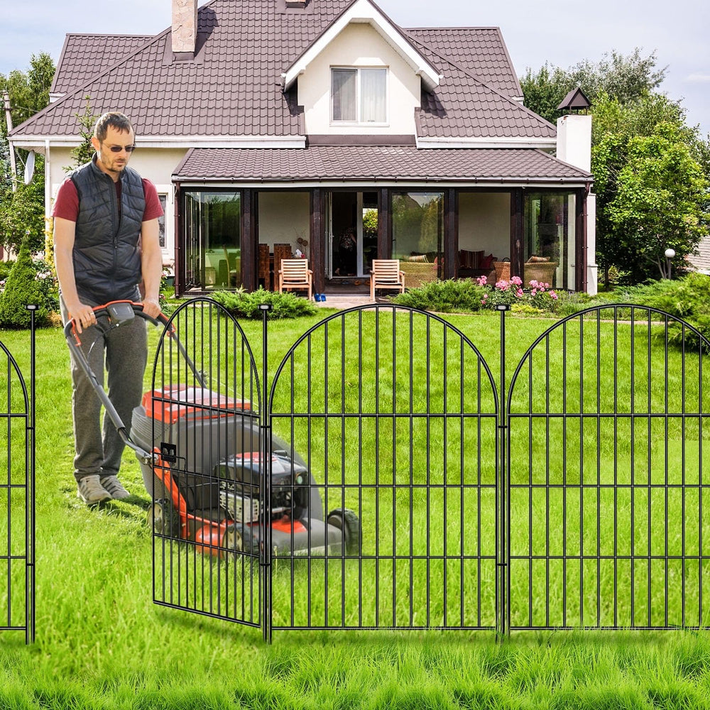 ADAVIN fence surrounding flower bed protecting plants from pets and wildlife