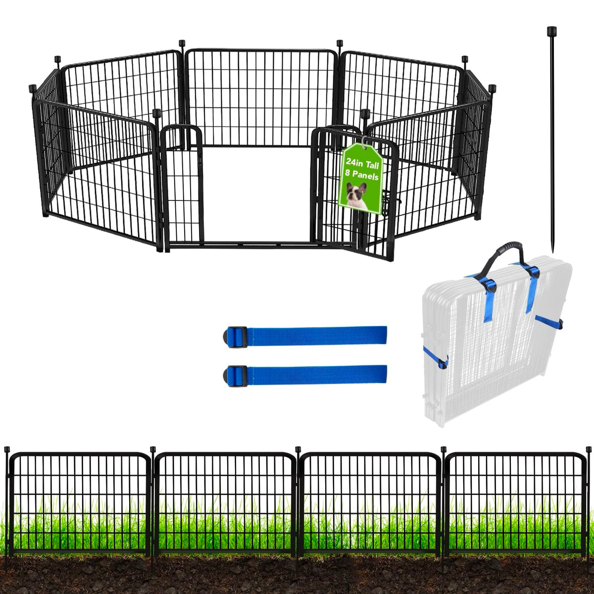 ADAVIN front panel and gate showing full fence coverage and clear separation