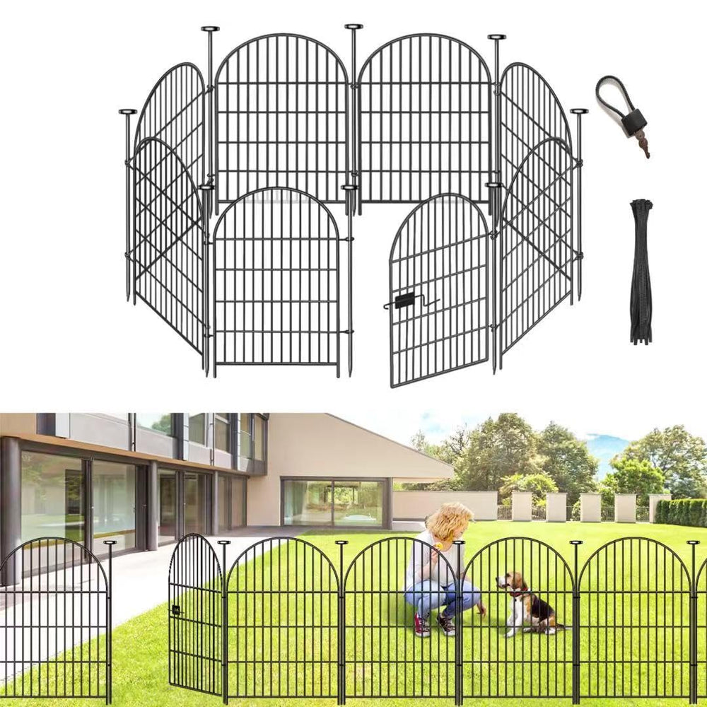 ADAVIN front view full fence showing decorative arched border and protection