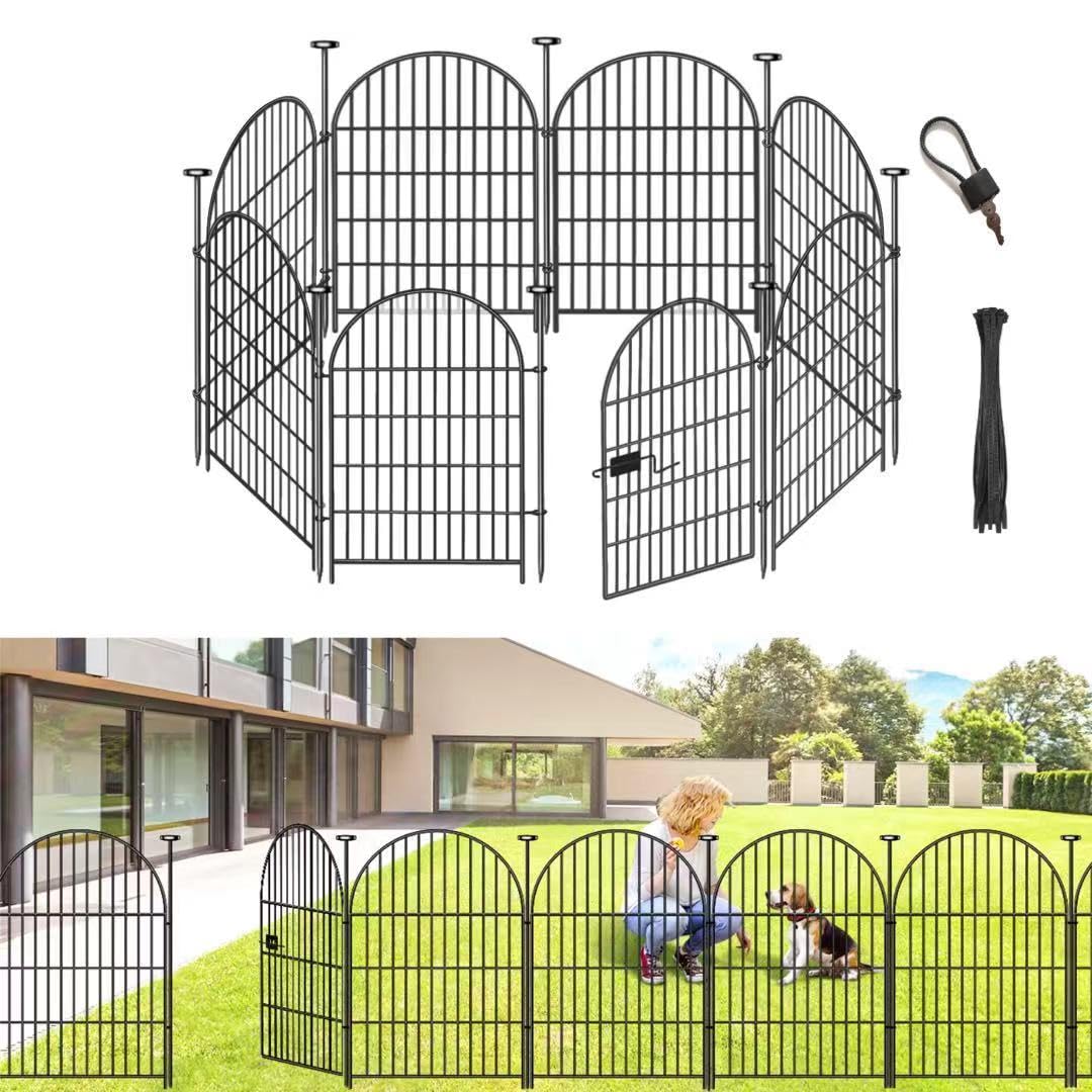 ADAVIN front view full fence showing decorative arched border and protection