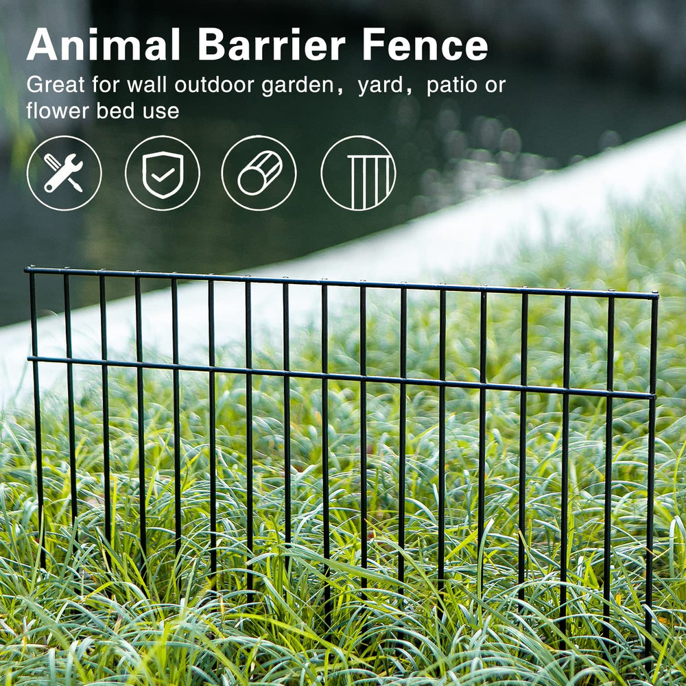 ADAVIN garden scene with dog at safe distance showing pet containment and yard protection