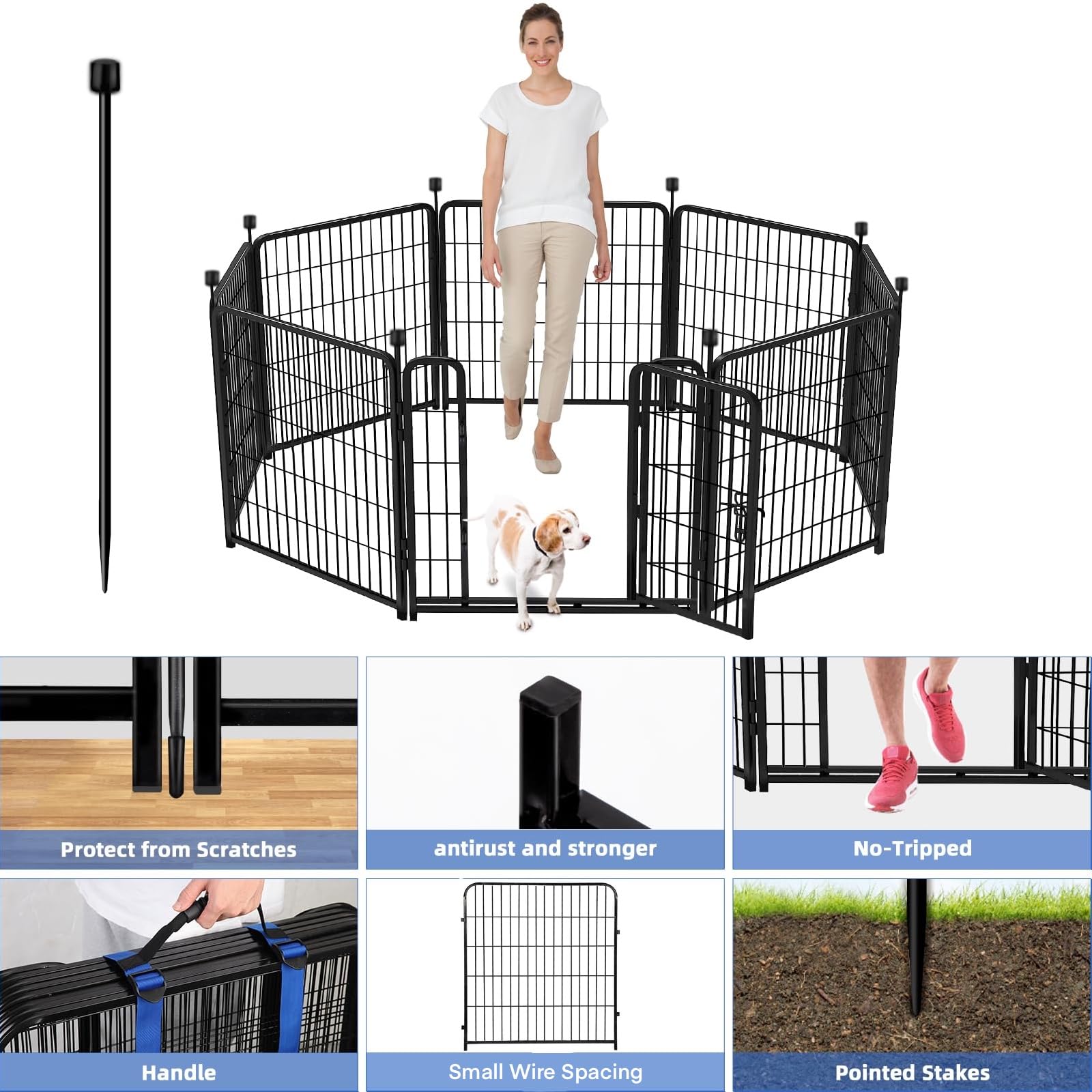 ADAVIN low gate detail highlighting easy pet and human access benefit