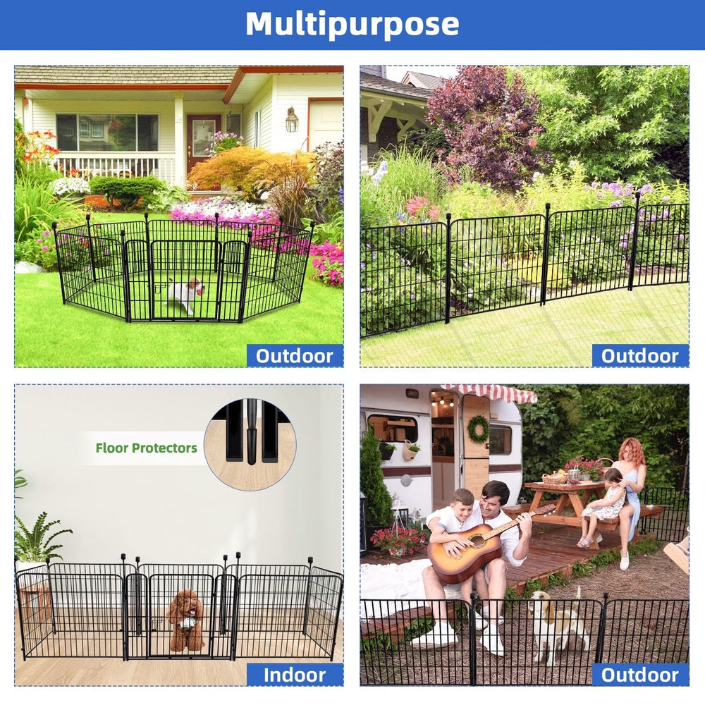 ADAVIN indoor dog playpen setup protecting floors with anti-friction sleeves
