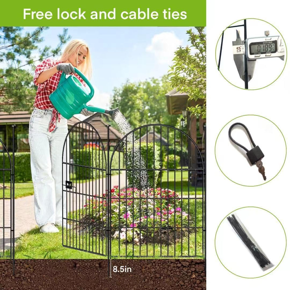 ADAVIN fence beside a rake for size comparison demonstrating 40 inch height