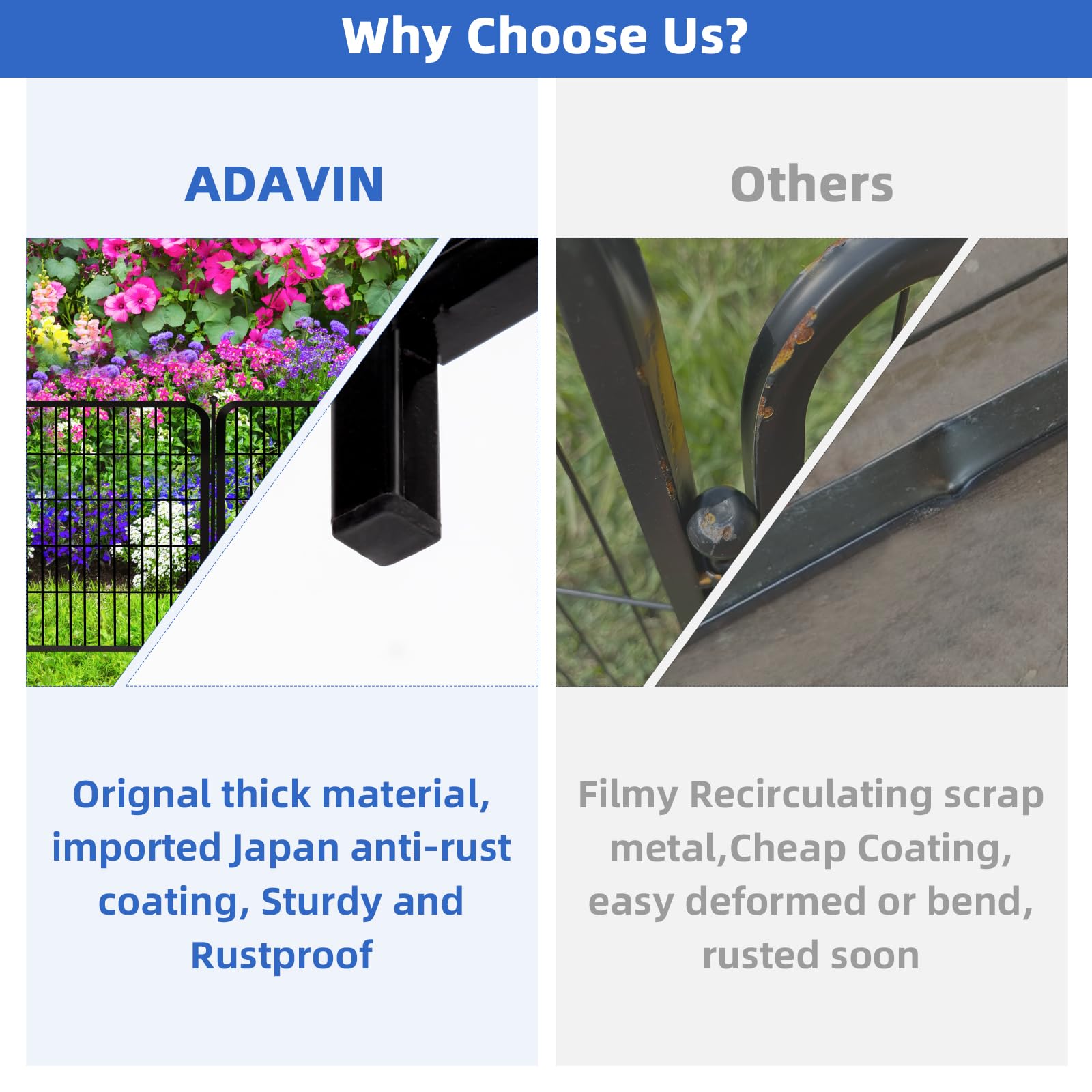 ADAVIN installed around flower bed showing tidy yard protection benefit