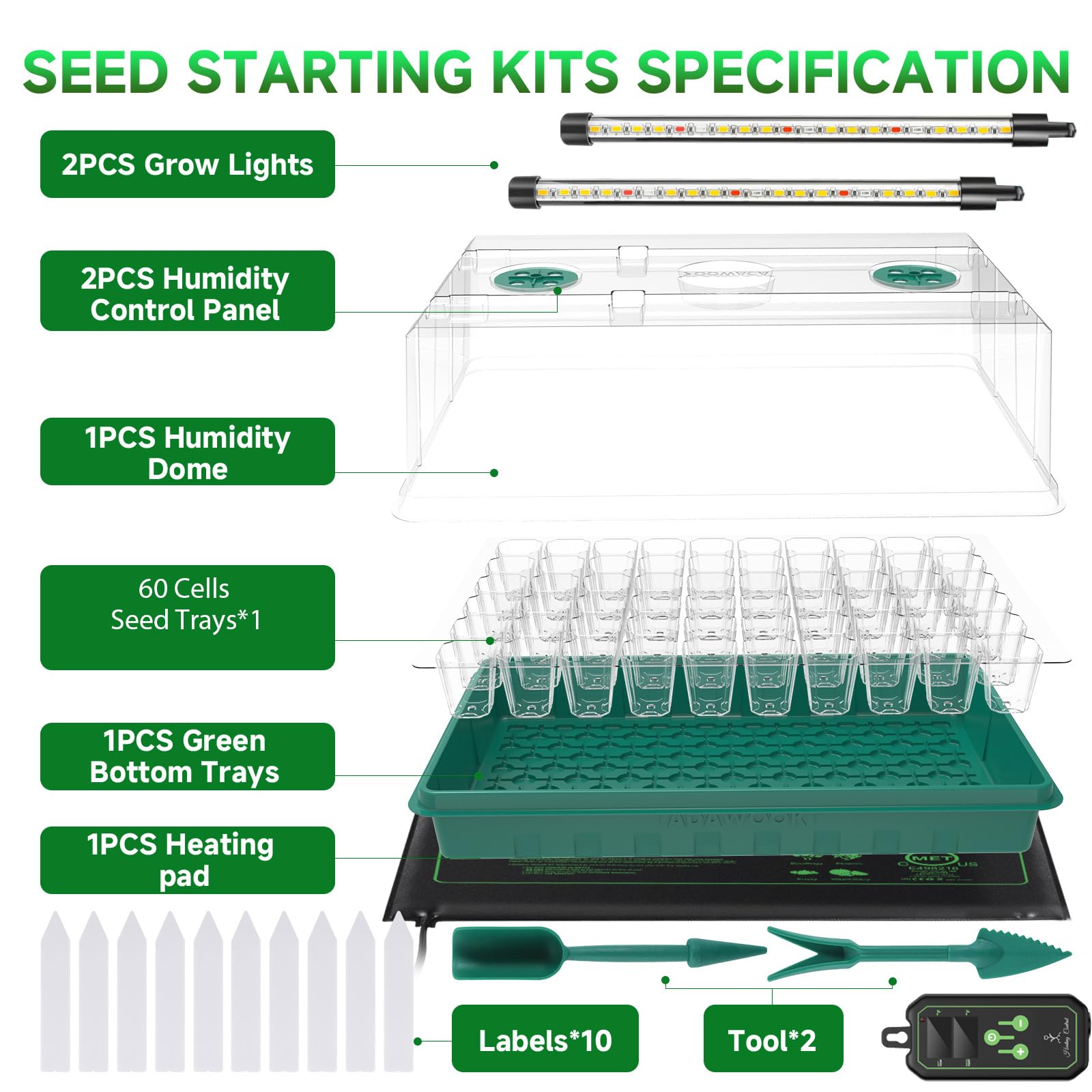 Adawook 60-cell tray filled with young seedlings showing healthy root development