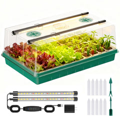Adawook front view of complete seed starter kit showing organized setup and quick results