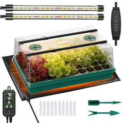 Adawook front view of full seed starter kit showing neat, compact setup and easy use