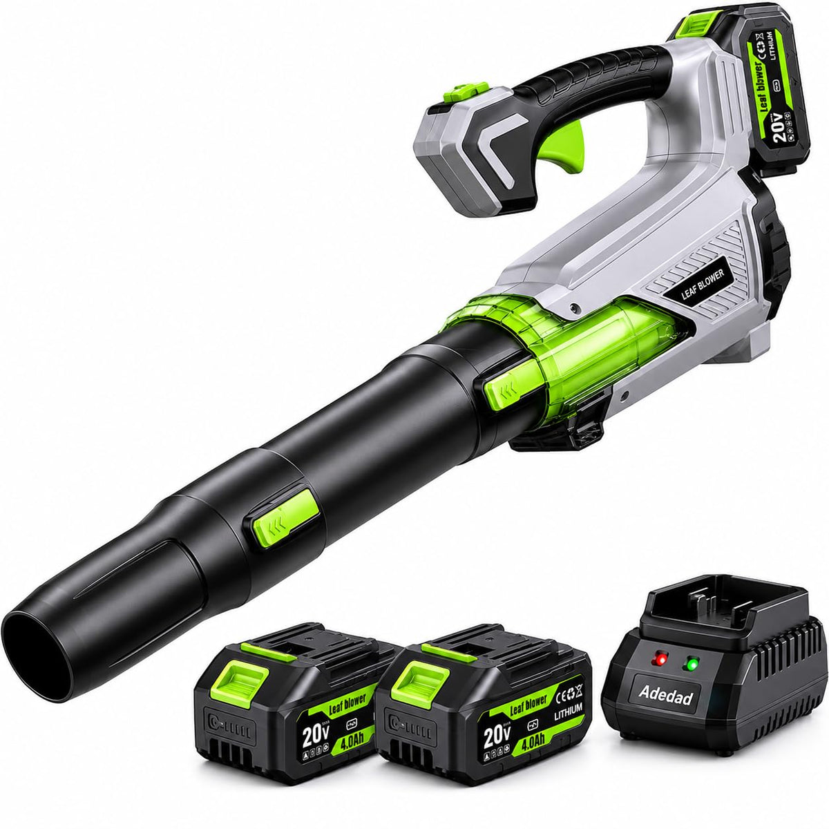 Adedad front view of blower showing compact design and quick-start benefit