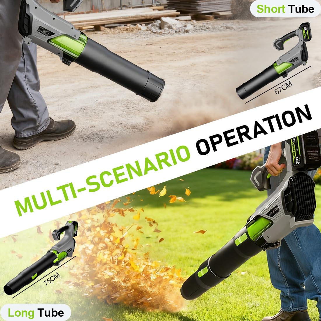 Adedad cordless blower in yard use clearing leaves for effortless cleanup