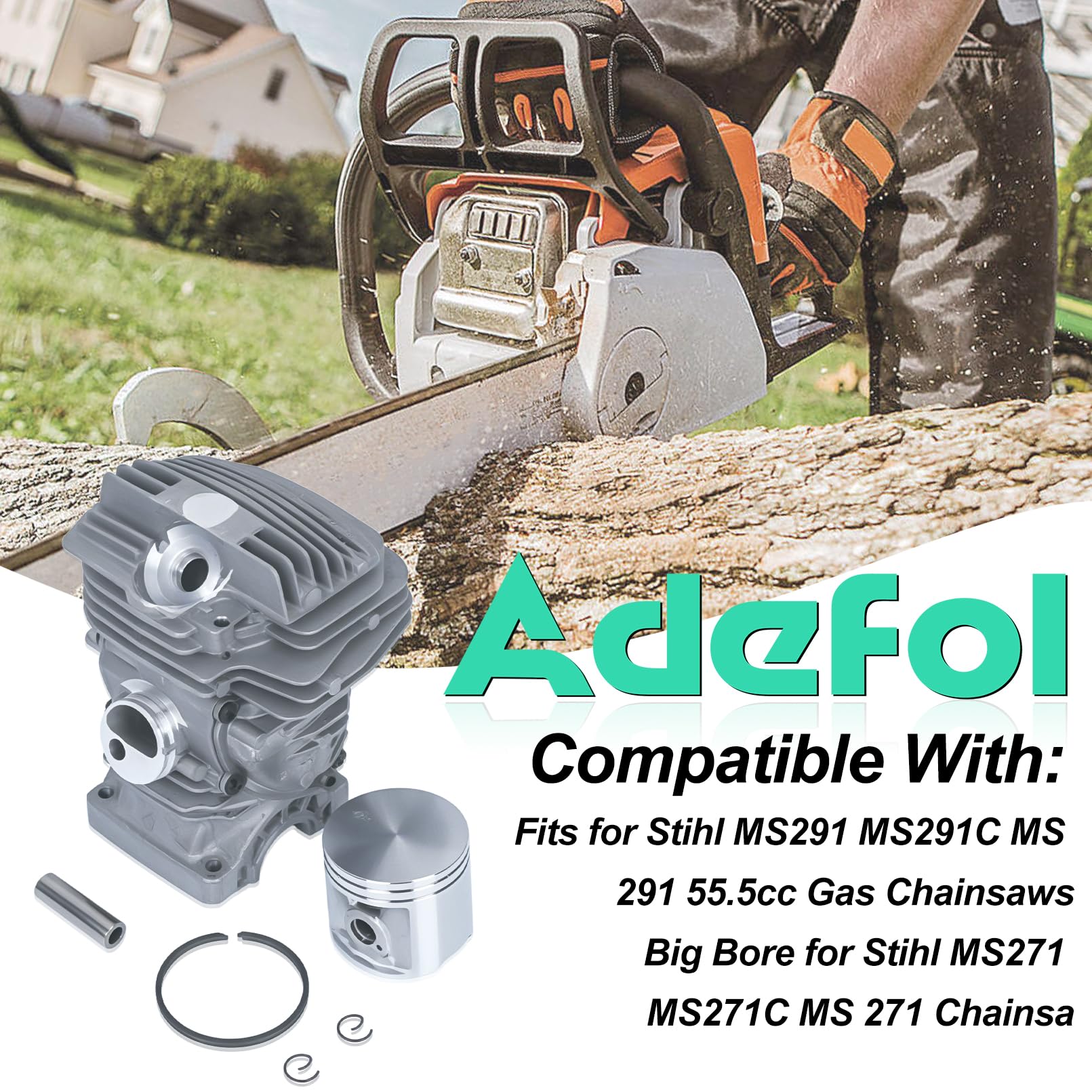 Adefol chrome piston close-up highlighting smooth finish for reduced wear
