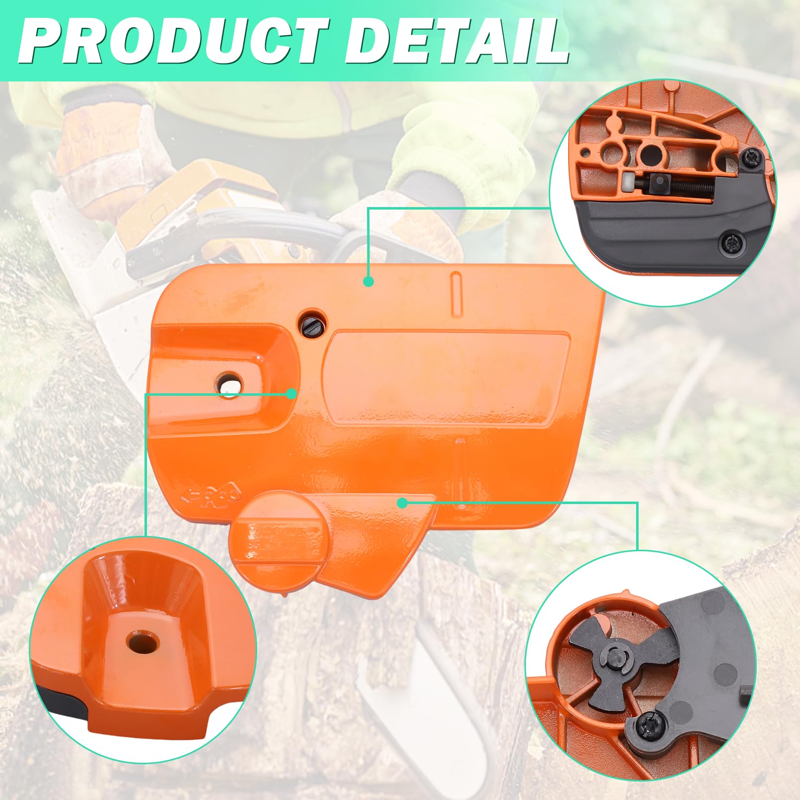 Adefol clutch cover mounted on chainsaw illustrating easy swap-in benefit