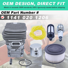 Adefol complete kit layout with gaskets and filters for convenient overhaul