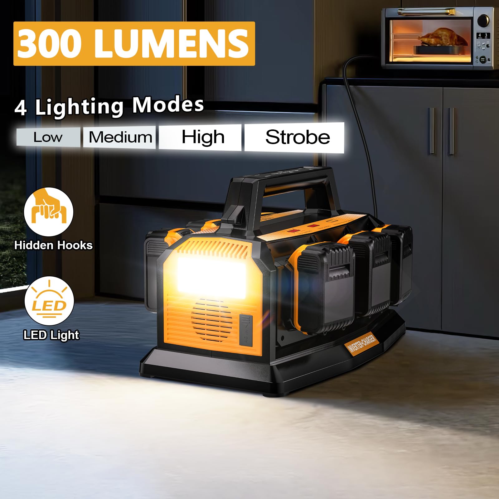 Adisipsoarin charging six DeWalt 20V batteries sequentially for fast turnaround