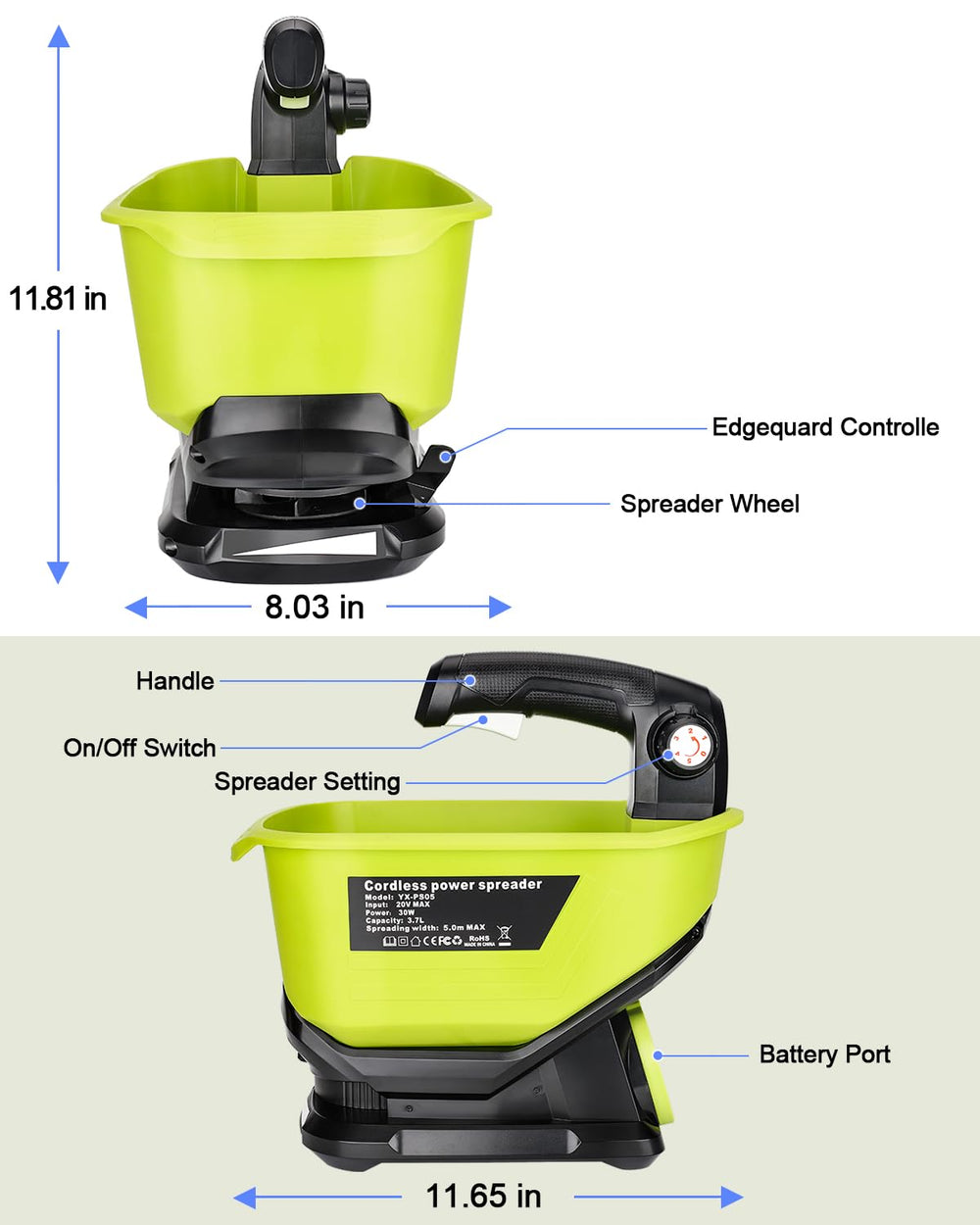 Adisipsoarin next to a garden tool for scale showing compact lightweight portability