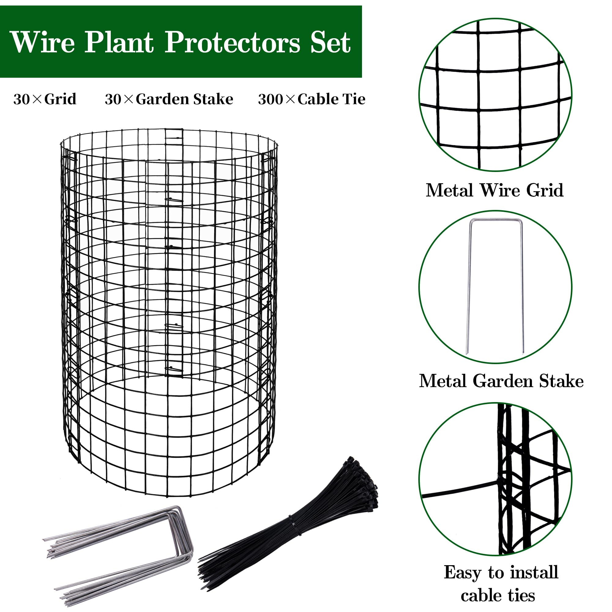 Adnee assembled plant cage with removable cover keeps animals out