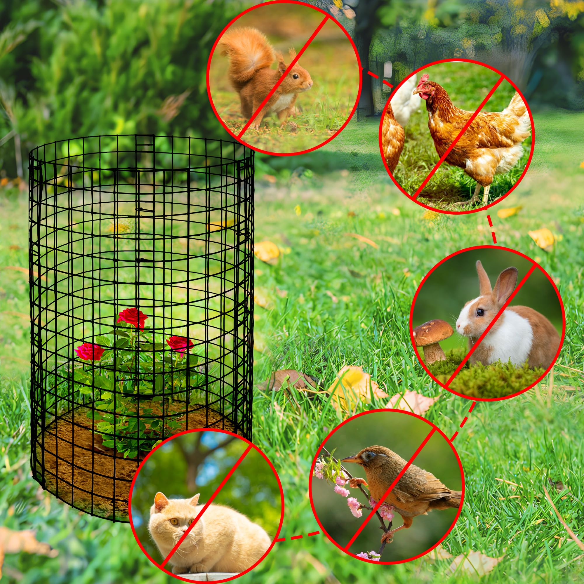 Adnee ground stakes and nylon ties hardware set secures cages firmly