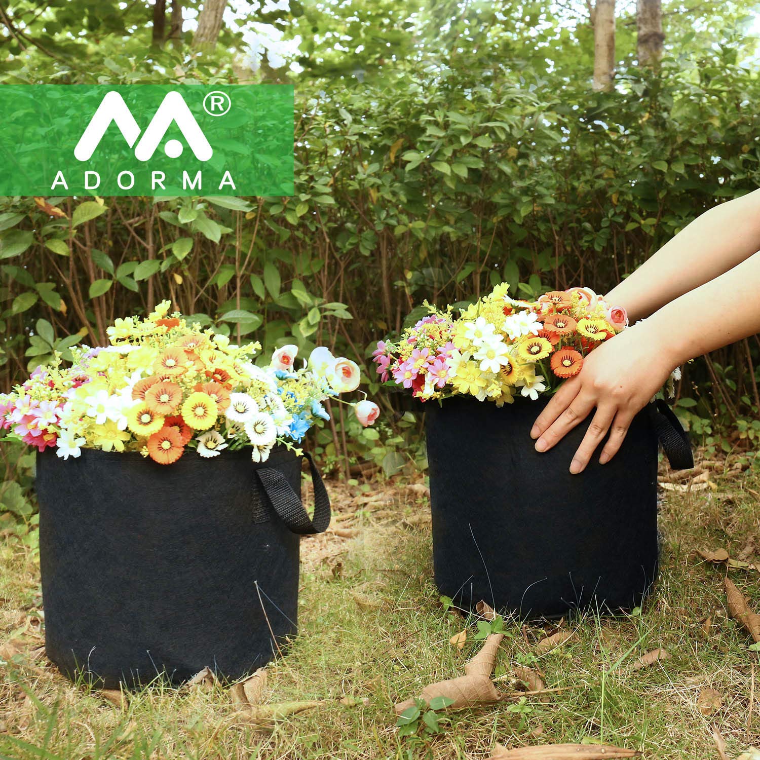 ADORMA stacked empty bags illustrating space-saving storage and convenience