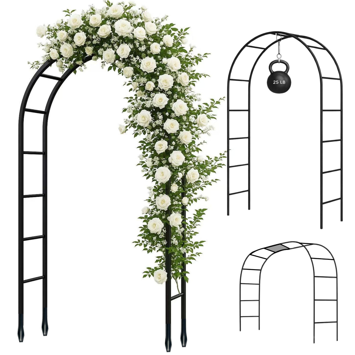 Adorox front view arch showing sturdy frame and garden framing benefit