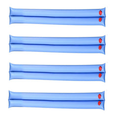 Adozsb front view of four 8ft double-chamber water bags showing heavy-duty material and secure caps