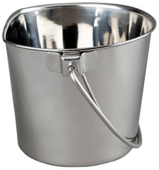 Advance Pet Products front view of stainless steel bucket shows durable build and clean finish
