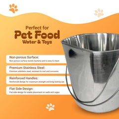 Advance Pet Products bucket hanging on kennel bars showing secure placement and stable feeding